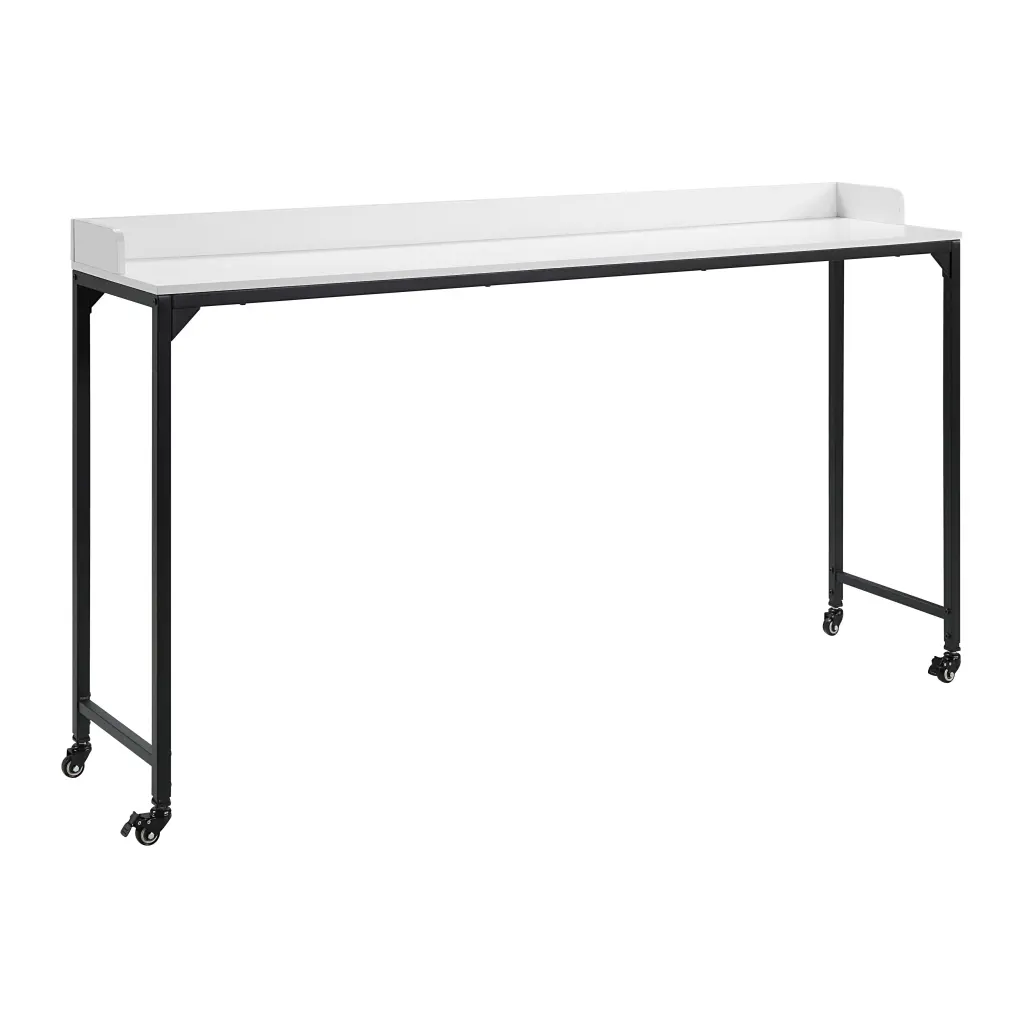 White Finish Multipurpose Over Bed Desk Adjustable Height Metal Frame kanepe