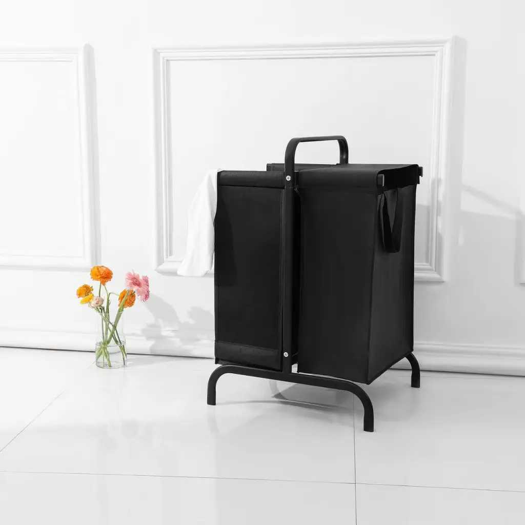 2 Tier Laundry Hamper 110L Large Oxford Clothes Basket Sorter Lid grainbuds-y