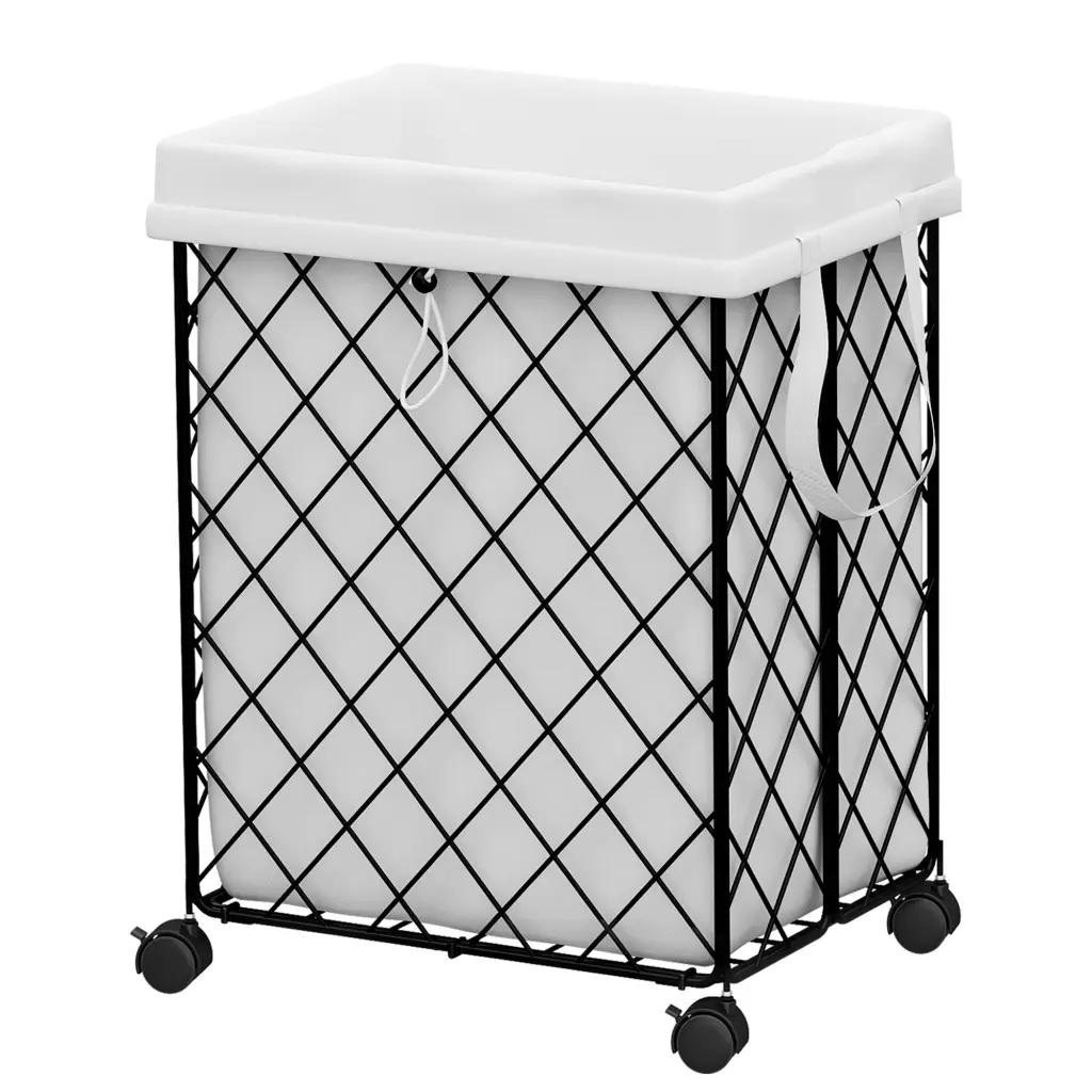 Rolling Laundry Basket Wheels Detachable and Washable Hamper morgie