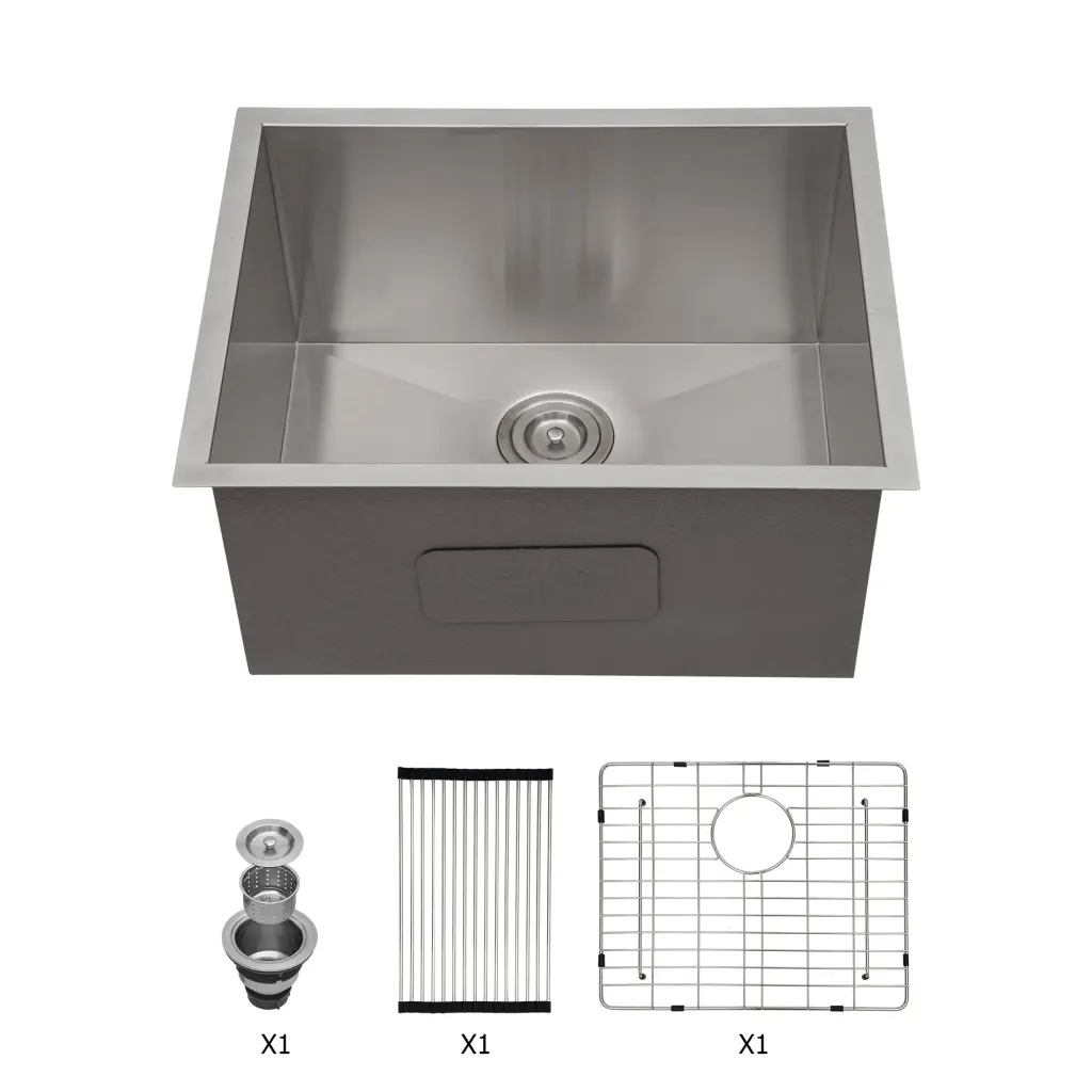 23x18x12 Inch Undermount Laundry Sink Brushed Nickel Stainless Steel lordear