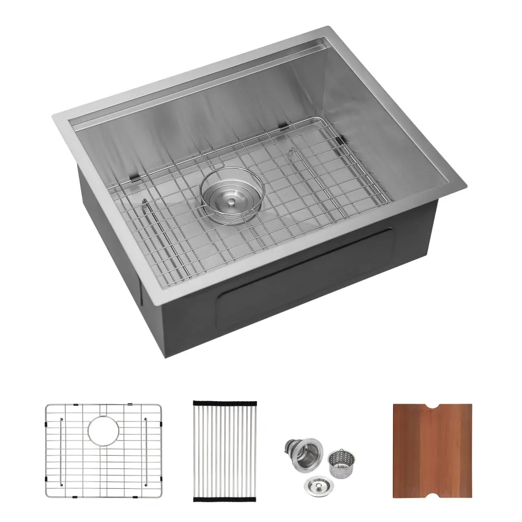 23x19x13'' Undermount Laundry Sink Brushed Nickel Laundry Workstation lordear