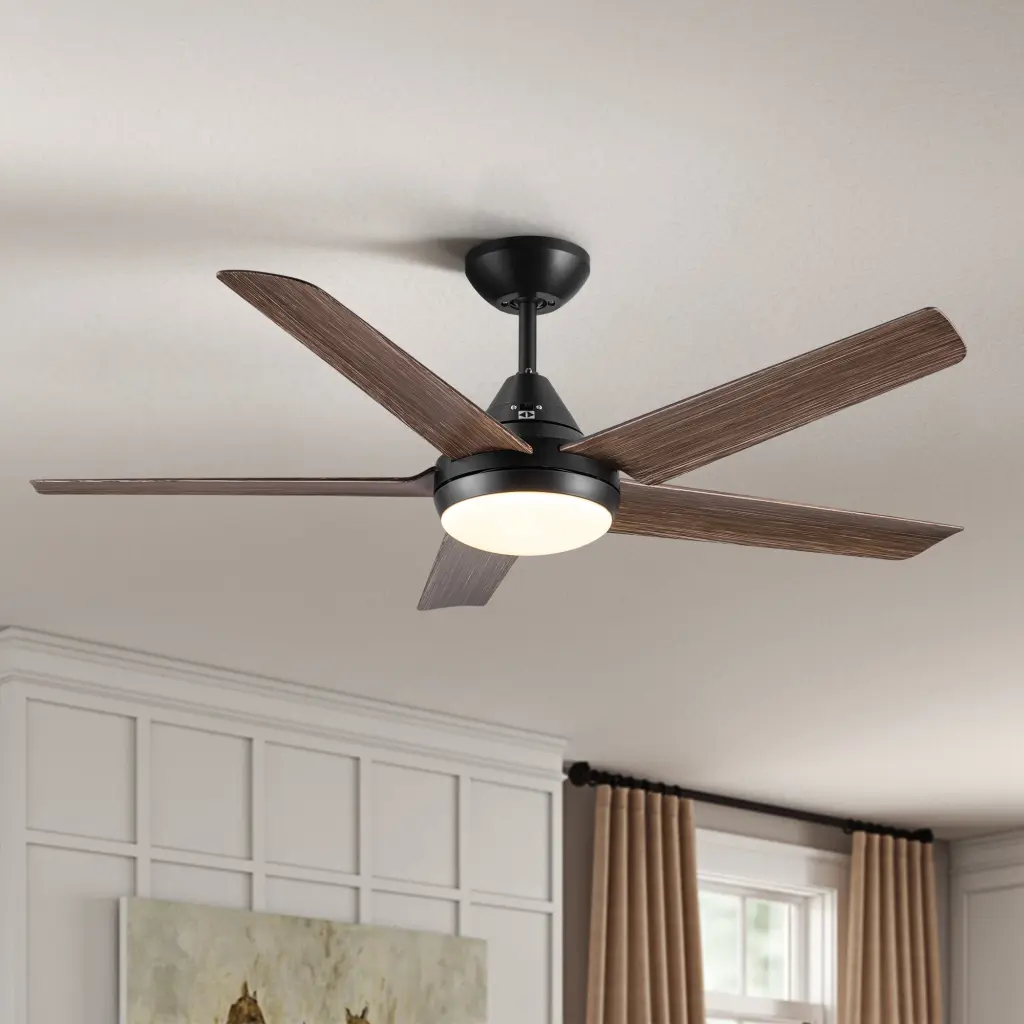 48 Integrated LED Ceiling Fan Lighting Brown Timber Grain ABS B yuhao w1367