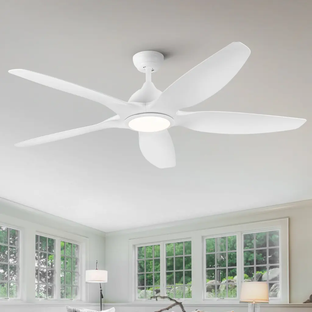 Modern 60 Integrated LED Ceiling Fan Lighting White ABS Blades yuhao w1367