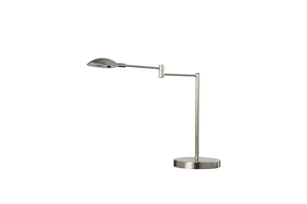 15.75 Inch Luna Swing Arm LED Desk Lamp Satin Steel Silver Metal california home