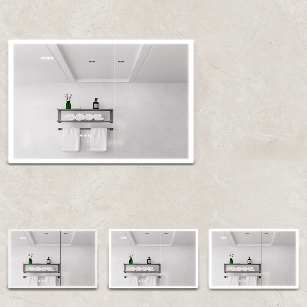 36x24 Inch Bathroom Medicine Cabinet LED Lights Mirror Storage rnb
