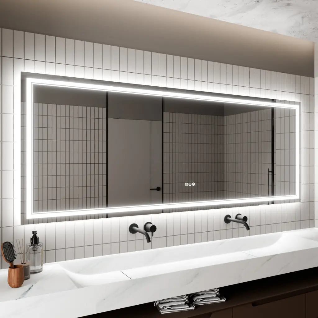 32x84 Inch LED Bathroom Mirror Lights Vanity Mirror Anti-Fog Modern Design global chain solutions