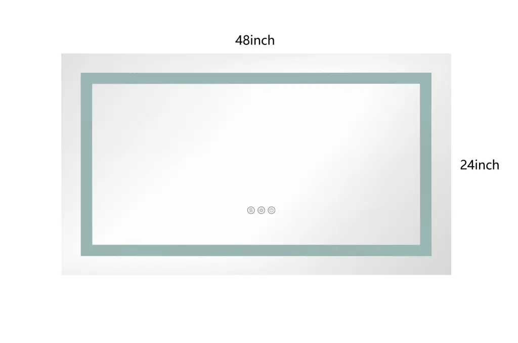 48x24 Inch LED Mirror Bathroom Vanity Mirror Lights Wall Mounted rnb
