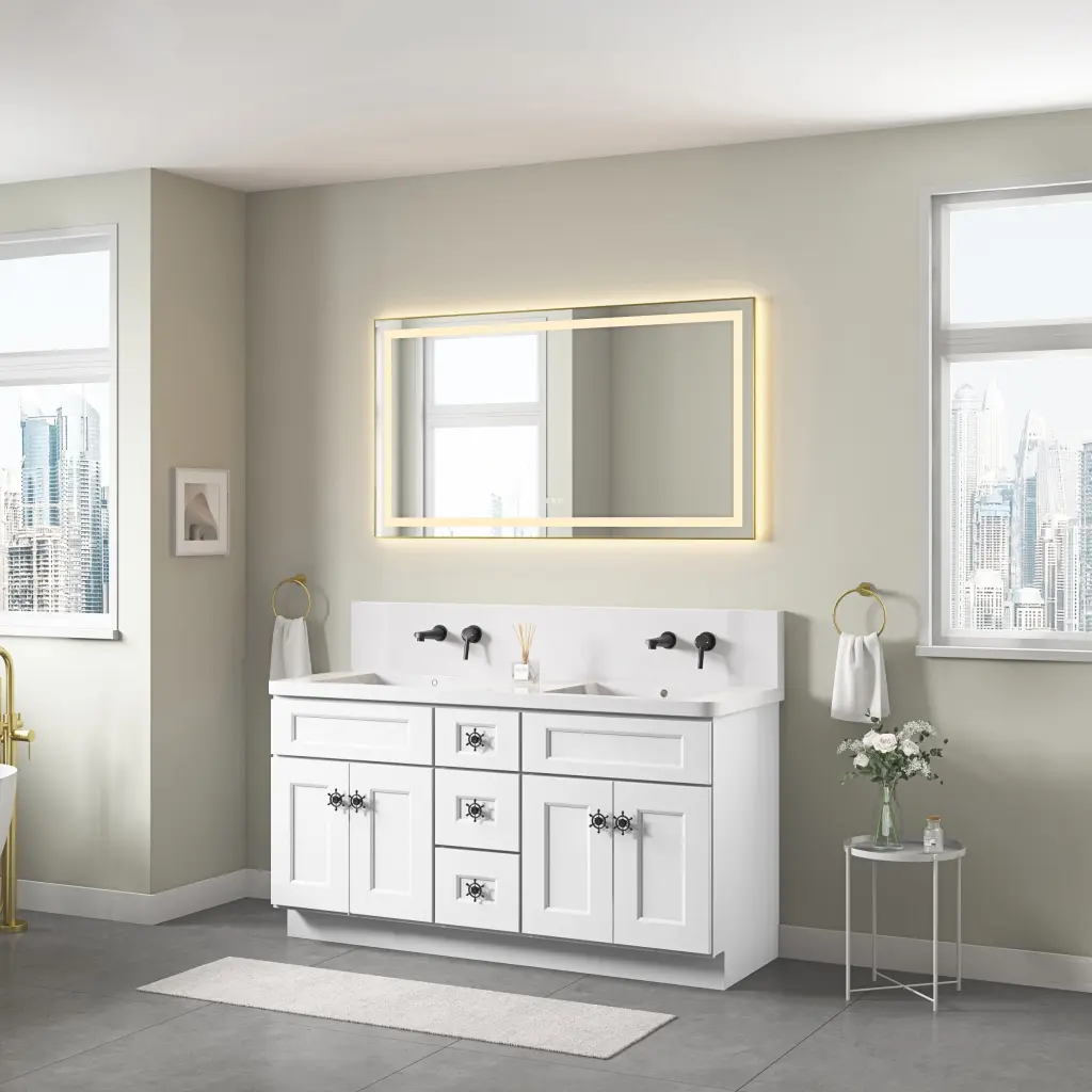 Bathroom LED Mirror Multi Practical Adjustable Functions Modern Bathroom rnb