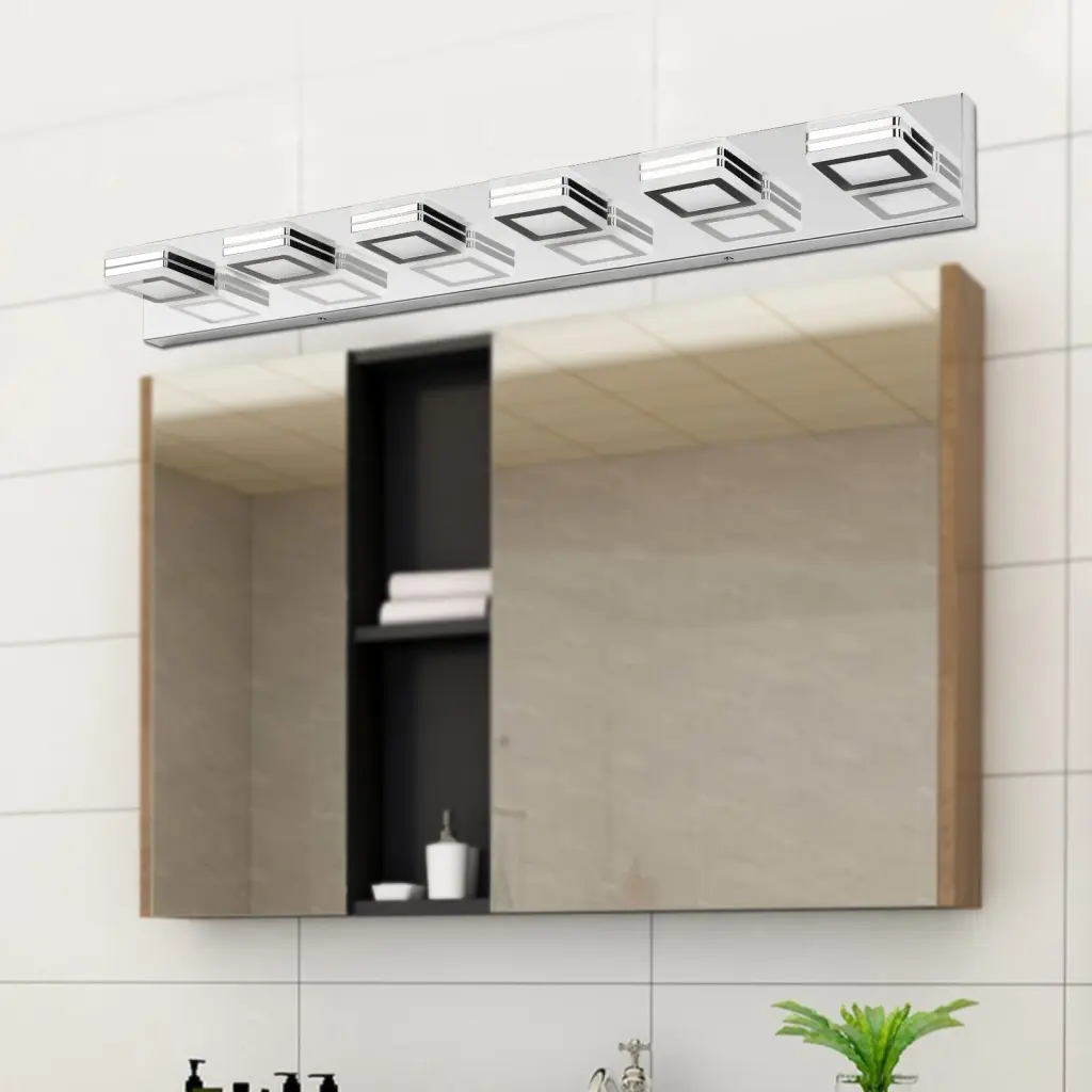 W1340103890 L2007 LED Modern Chrome Makeup Light 6 Lights Acrylic Mirror Vanity Light lighting commune