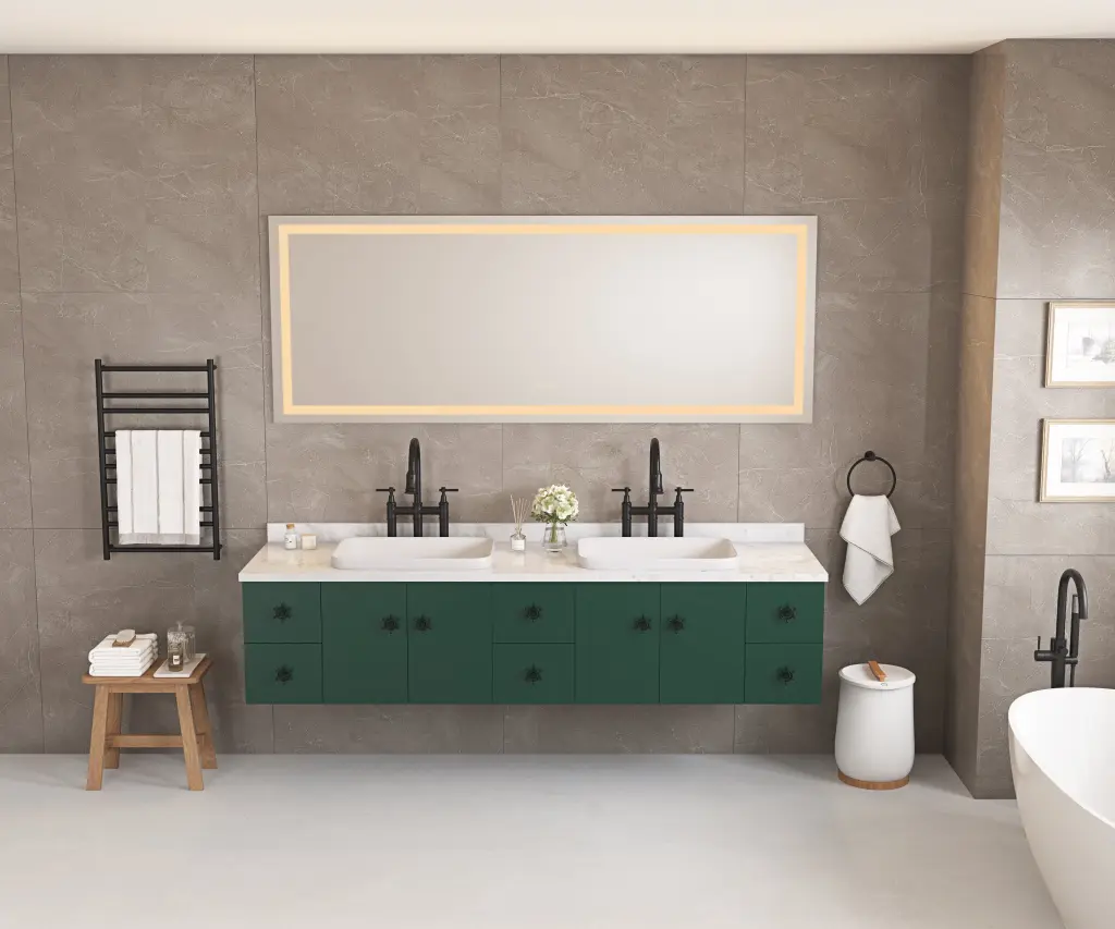 60 Inch Frameless LED Bathroom Vanity Mirror Polished Single Light rnb