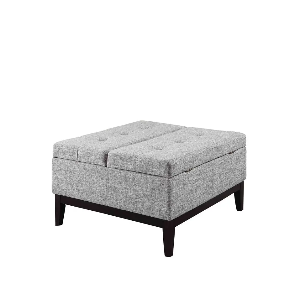 18 Inch Tall Dual Lift Coffee Table Storage Beige and Gray Wooden Living Room Furniture california home