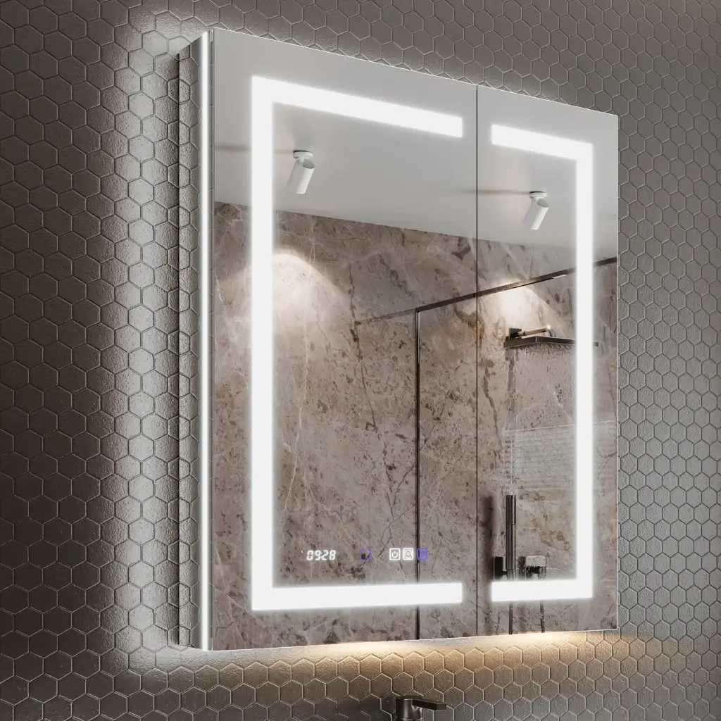 30 X 36 Lighted Medicine Cabinet Mirror Front and Backlit LED Bathroom global