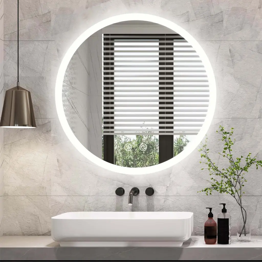 28 Inch LED Round Lighted Bathroom Backlit Vanity Mirror Wall Mount w995 bestgo