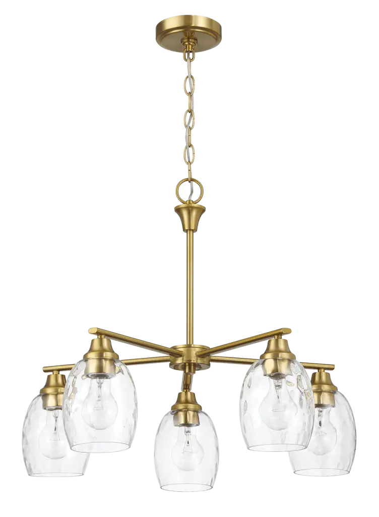 Elegance Five Lights Linear Arms Golden Brass Finish Chain Chandelier Ceiling Light ashcroft furniture