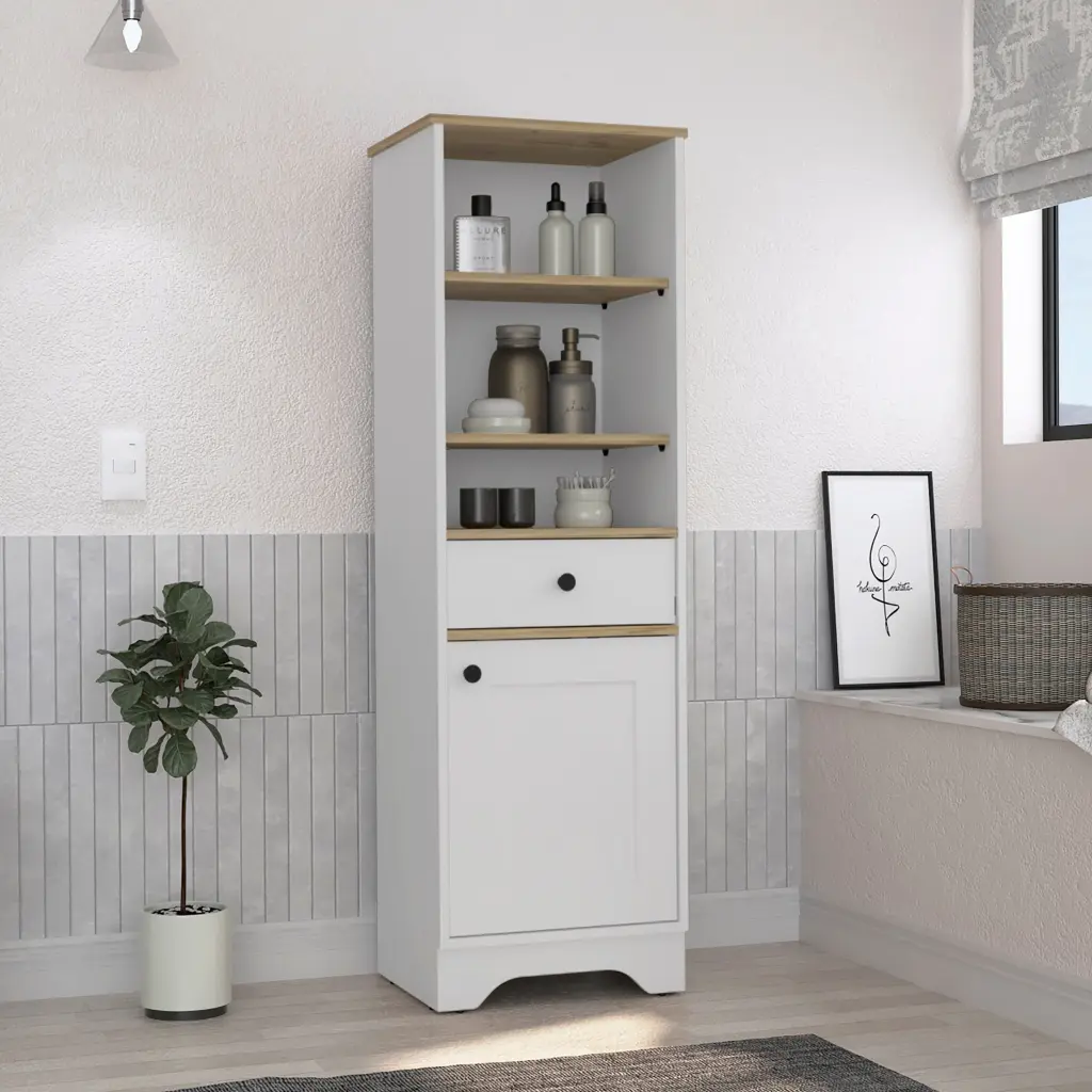 Alaskan Linen Cabinet One Drawer and Single Door Multiple Finishes rta muebles colombia