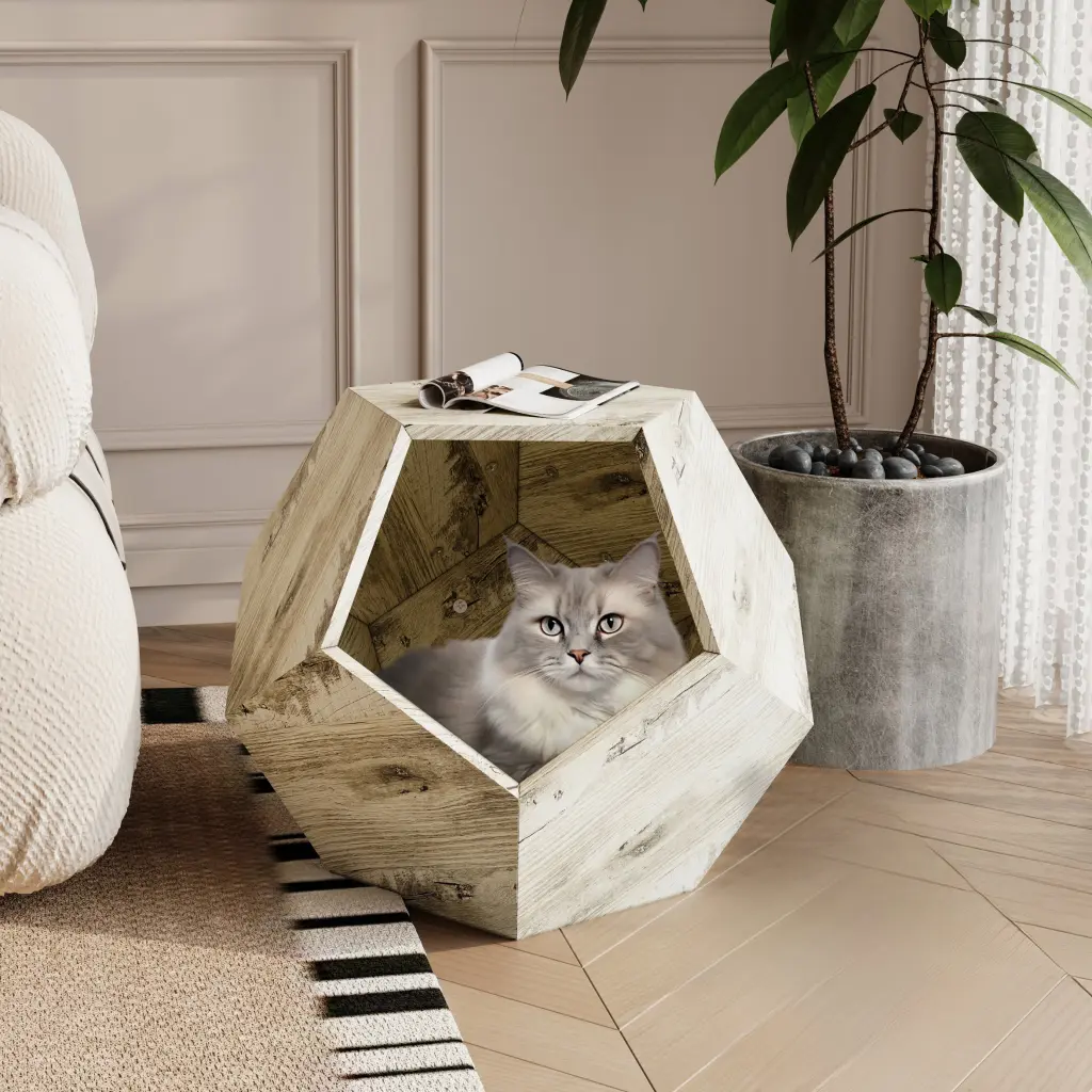 26 Inch Modern Pet Home Decor Cat Litter Box Sofa Side Table Planter rnb
