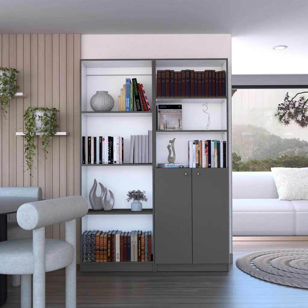 Dupree 2 Piece Home Bookcase Set 49 Inch Wide 9 Shelves Living Room tuhome