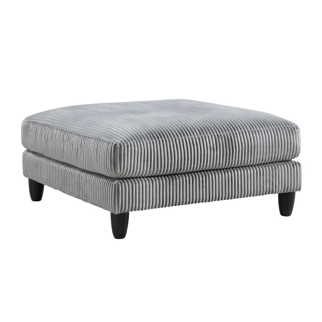 Living Room Furniture Ottoman Gray Corduroy Upholstery Soft Cushion kanepe