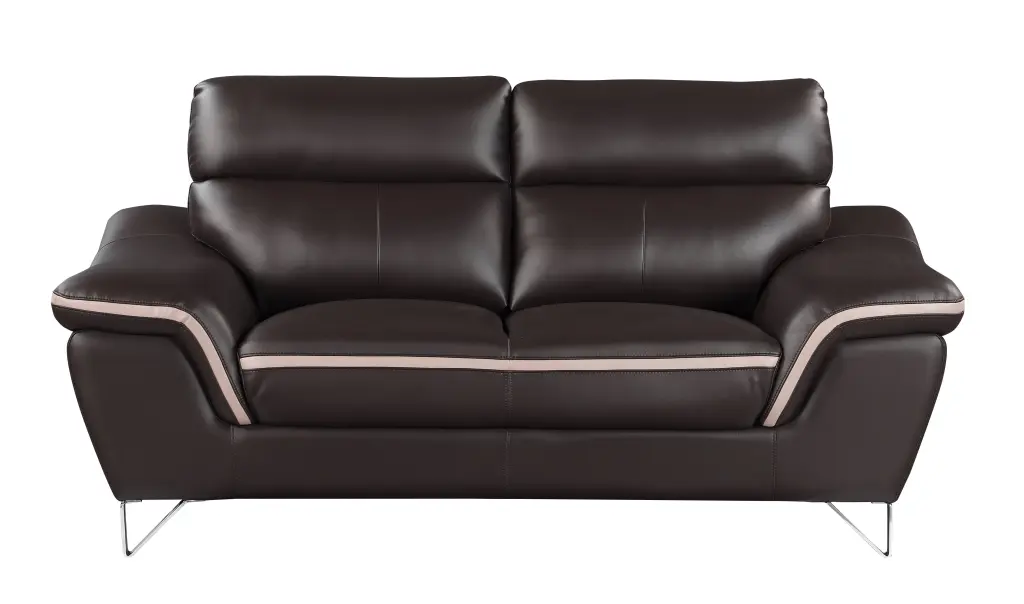 Authentic Brown Hide Loveseat Foam Cushion global united