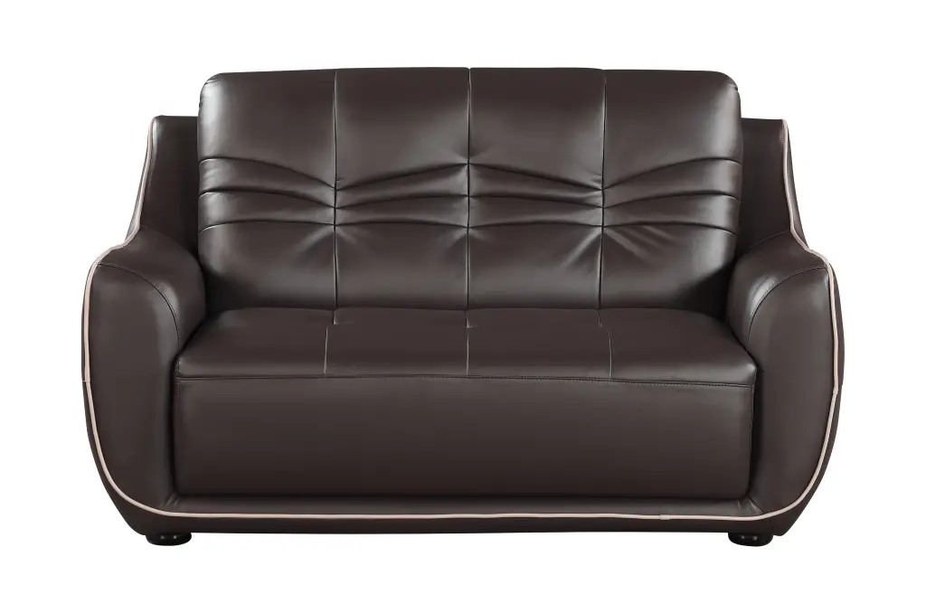 Authentic Hide Loveseat Brown Foam Hide global united