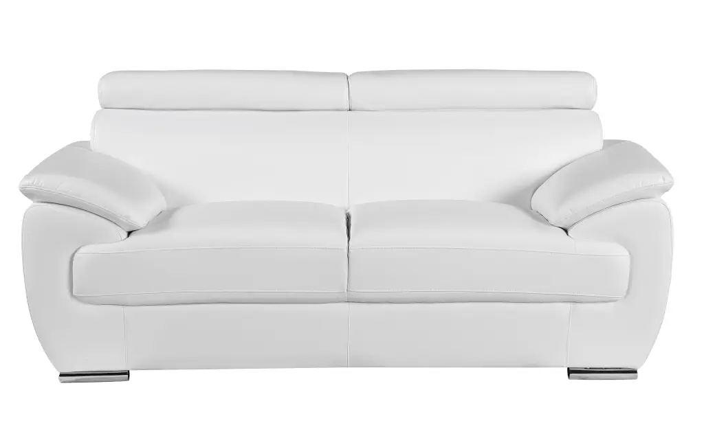 Authentic Leather Loveseat White Foam Cushioning global united
