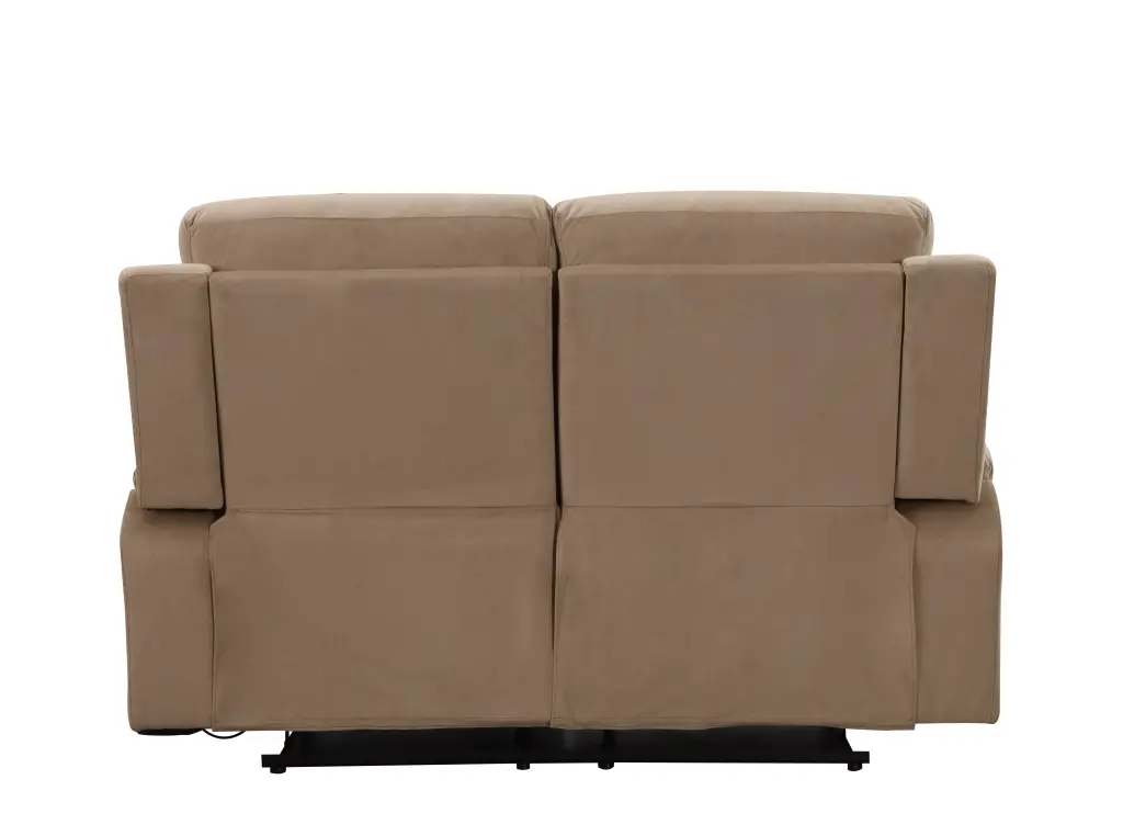 Reclining Transitional Microfiber Loveseat Beige Foam Living Room Sofa global united