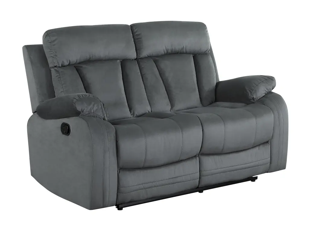 Reclining Transitional Microfiber Loveseat Gray Foam Sofa Living Room global united