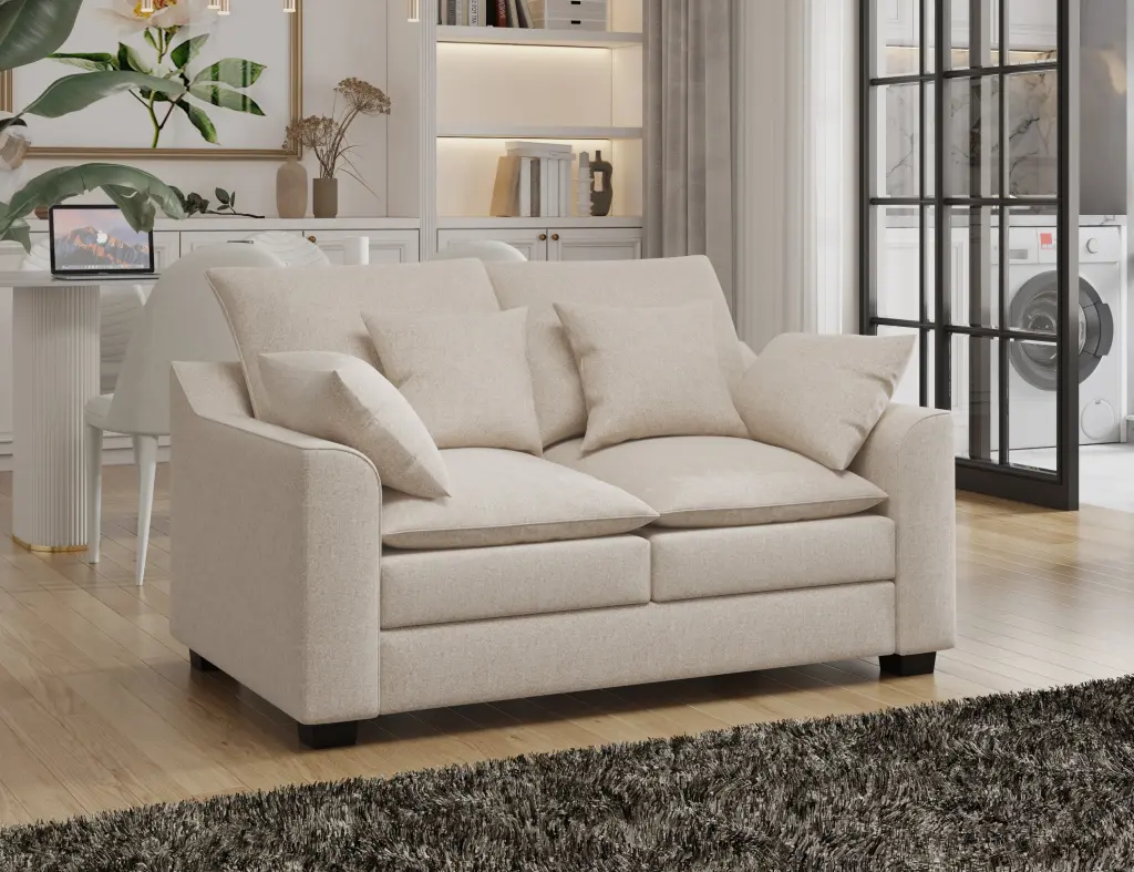 55 Inch Loveseat Couch 2 Seater Sofa Pillows Polyester Upholstery hdf store