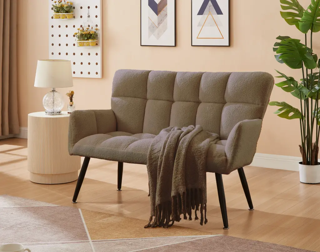 52 Inch Small Loveseat Sofa Couch 2 Seater Quilting Backs Living Room huazhao furniture