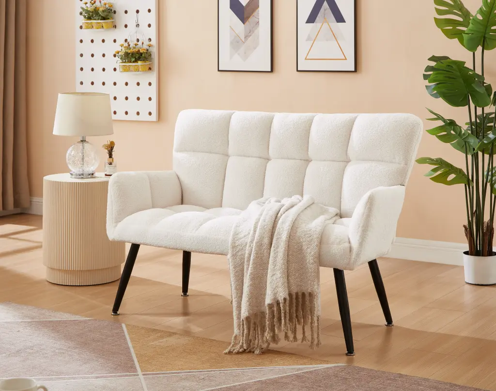 52 Small Loveseat Sofa Couch 2 Seater Quilting Backs Living Room huazhao furniture