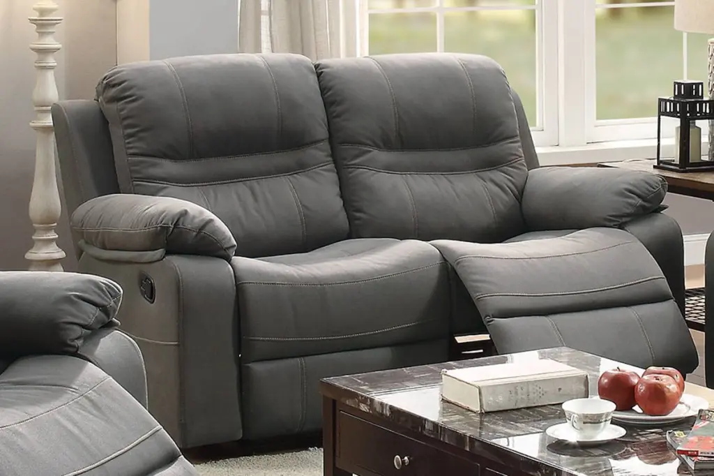Contemporary Motion Loveseat Metallic Reclining Feature Living Room kanepe