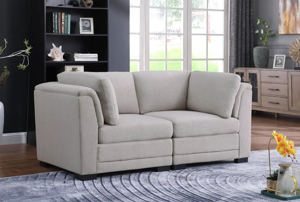 Kristin 70.5 Inch Light Gray Linen Loveseat Living Room lilola home