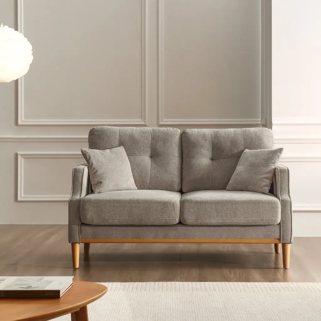 Living Space Sofa 2 Seater Loveseat Water Resistant Material Cream liyasifurnitureco.-ltd.