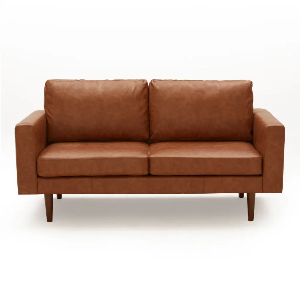 65 Inch Faux Hide Sofa Brown Couch Loveseat Small Space Living Room Furniture xichen indoor furniture co.- ltd