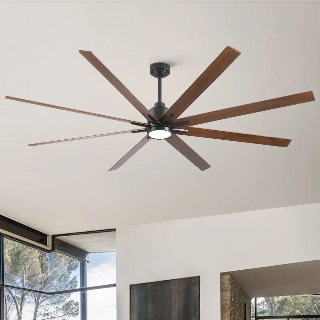 84 Inch Black Low Profile Ceiling Fan Light Plywood Blades yuhao w1367