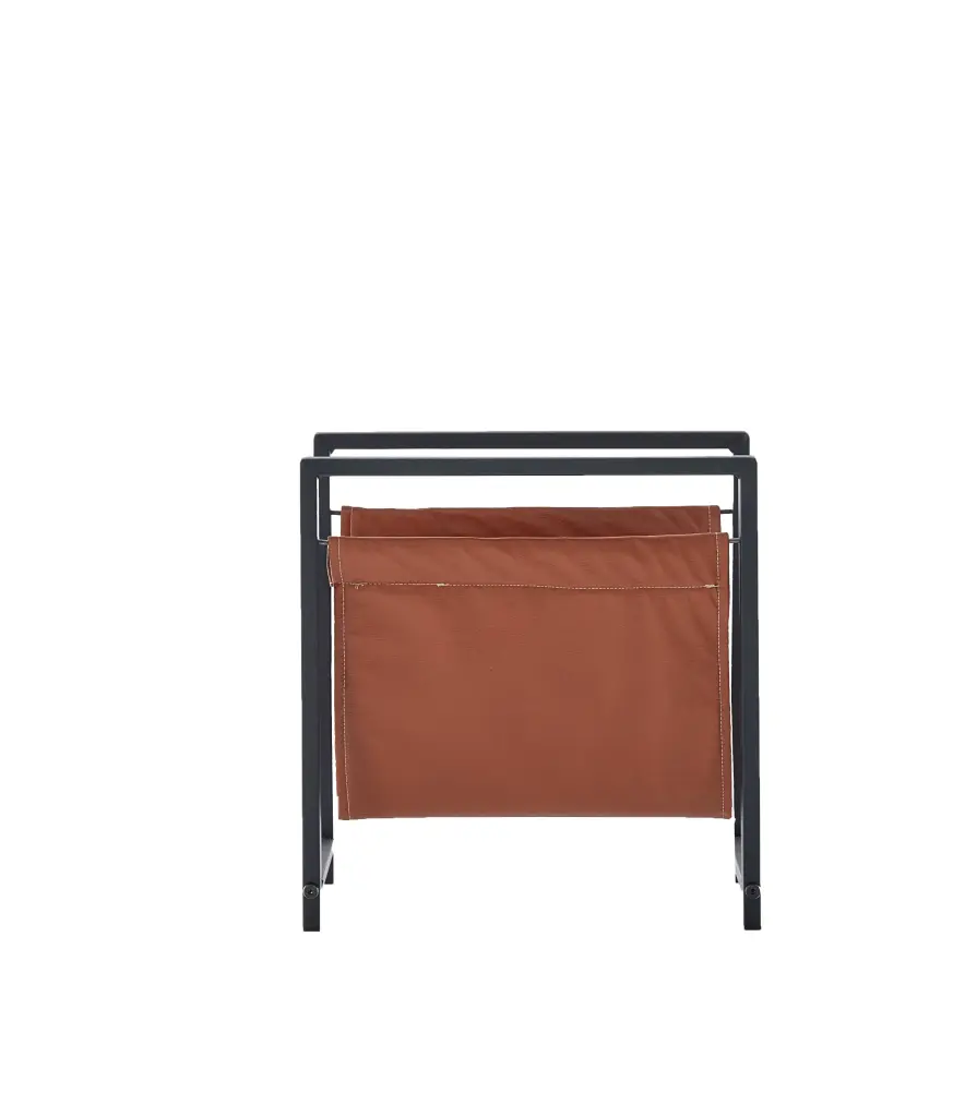 Edurano Magazine Holder Brown Contemporary Vinyl Metallic furnia