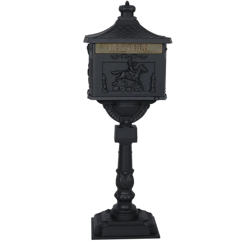 Cast Aluminum Mail Box Postal Box Black Aluminium g-h