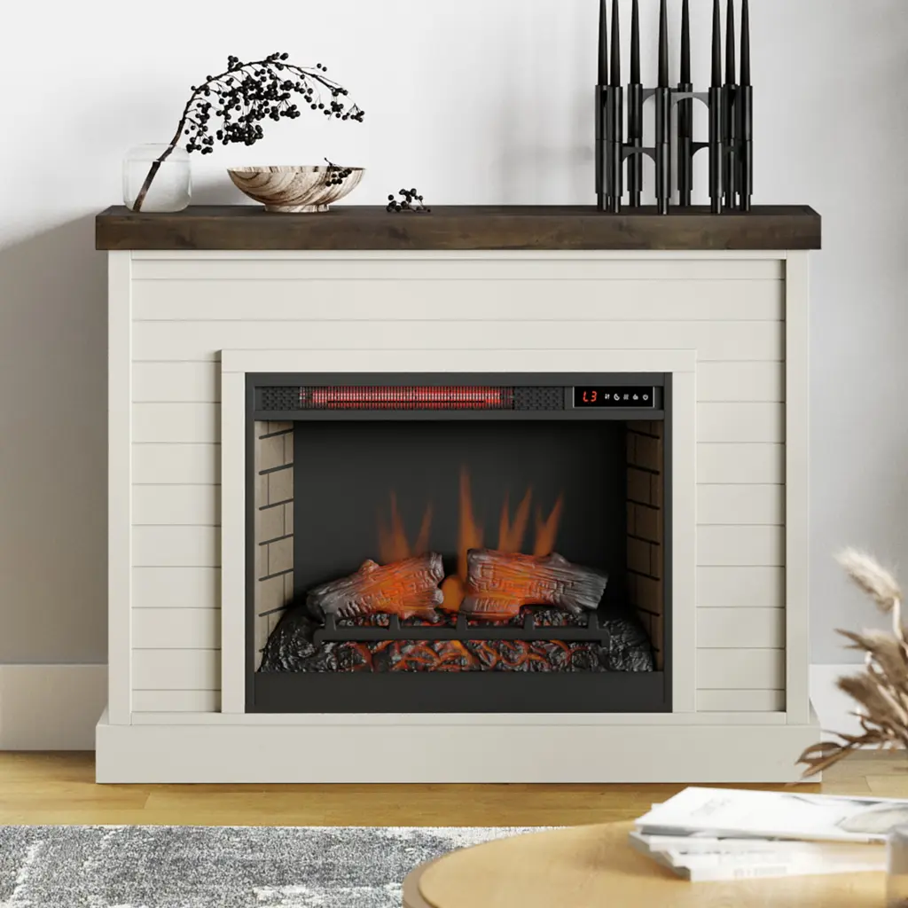 Washington 48 Inch Fireplace Mantel - Jasmine Whitewash and Barnwood Finish bridgevine home
