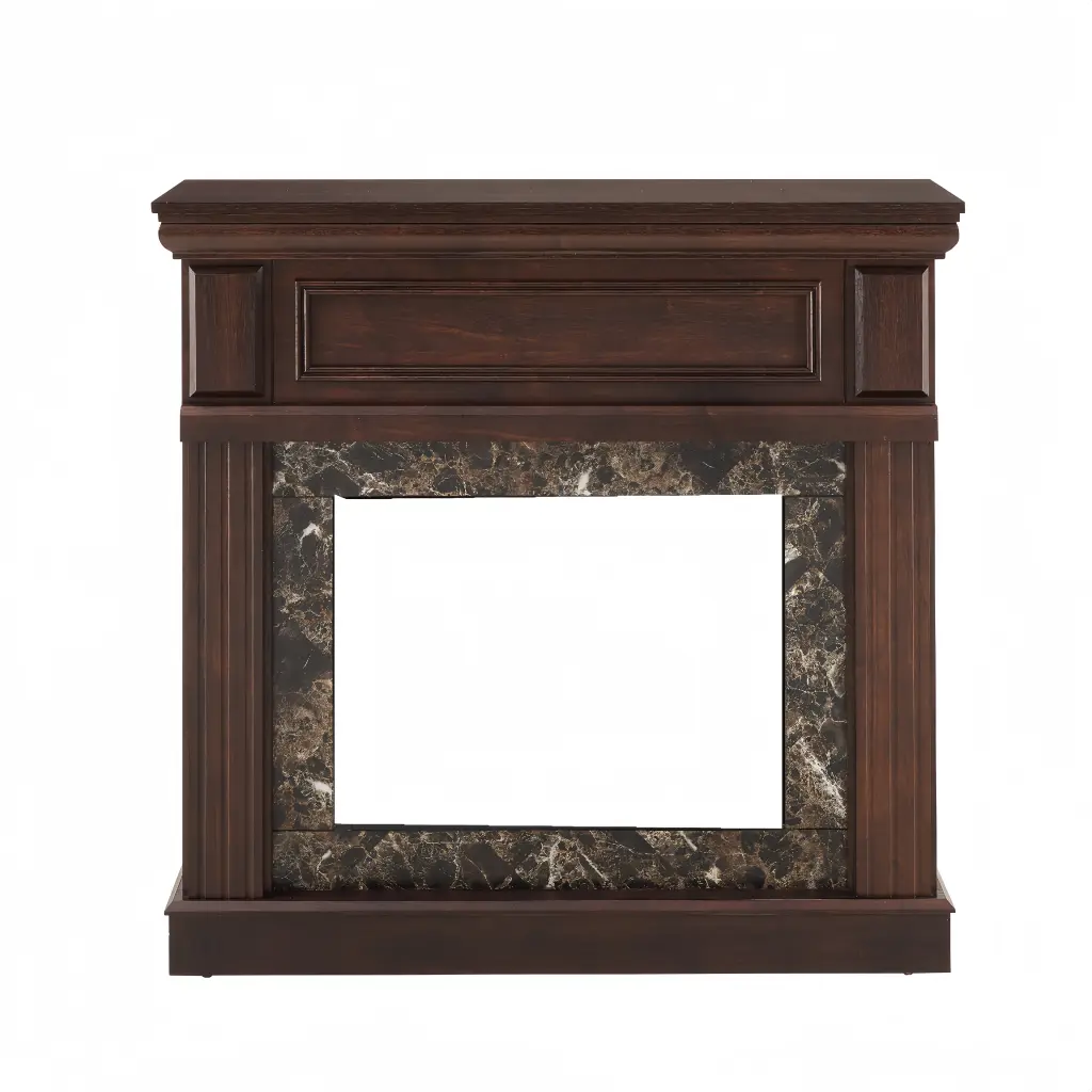 Cherry MDF Fireplace Mantel Only, 41.34 Inch Wide Classic Mantelpiece rnb