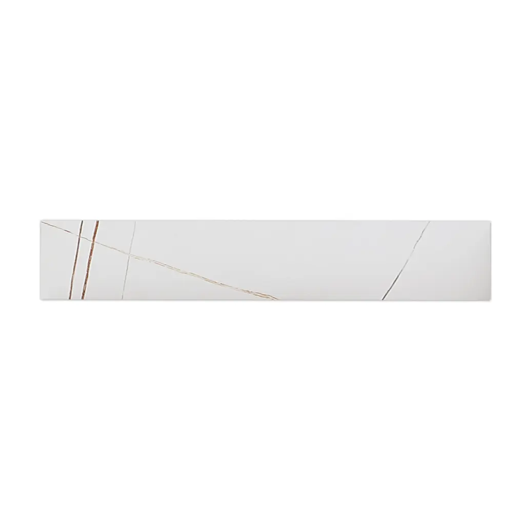 Sintered Marble Bathroom Vanity Top White Precious Metal Side Splash montary