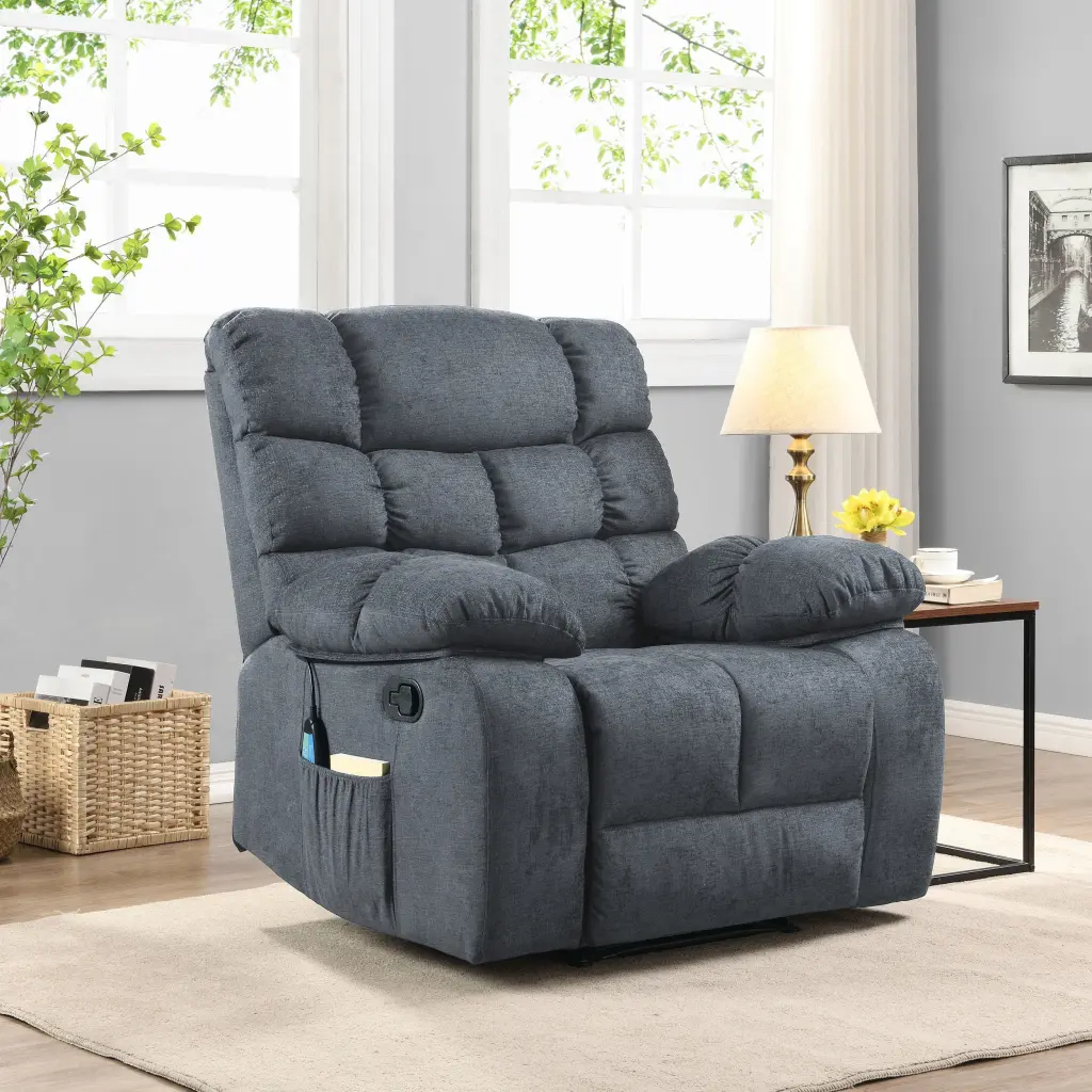 Massage Recliner Charcoal Material Ultimate Comfort and Relaxation nh-comfortcove