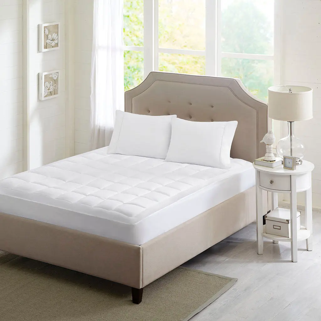 3M Microfiber Mattress Pad White Soft Bed Protector jla