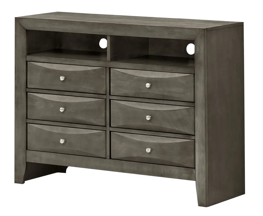Marilla G1505 Tv2 Media Chest Gray Particle Board Entertainment Center glory furniture
