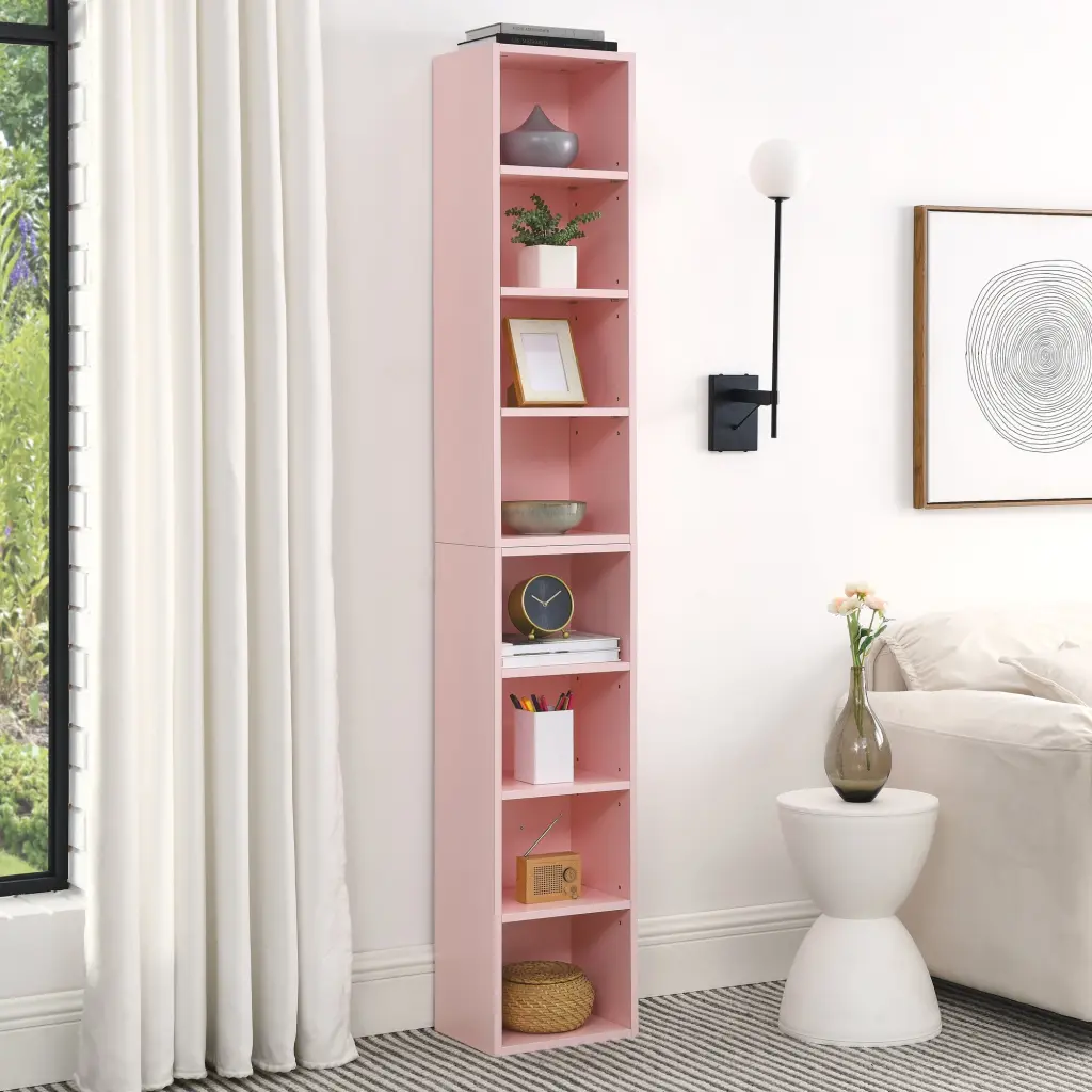 8 Tier Media Tower Rack CD DVD Slim Storage Cabinet chuangyuan wood industry