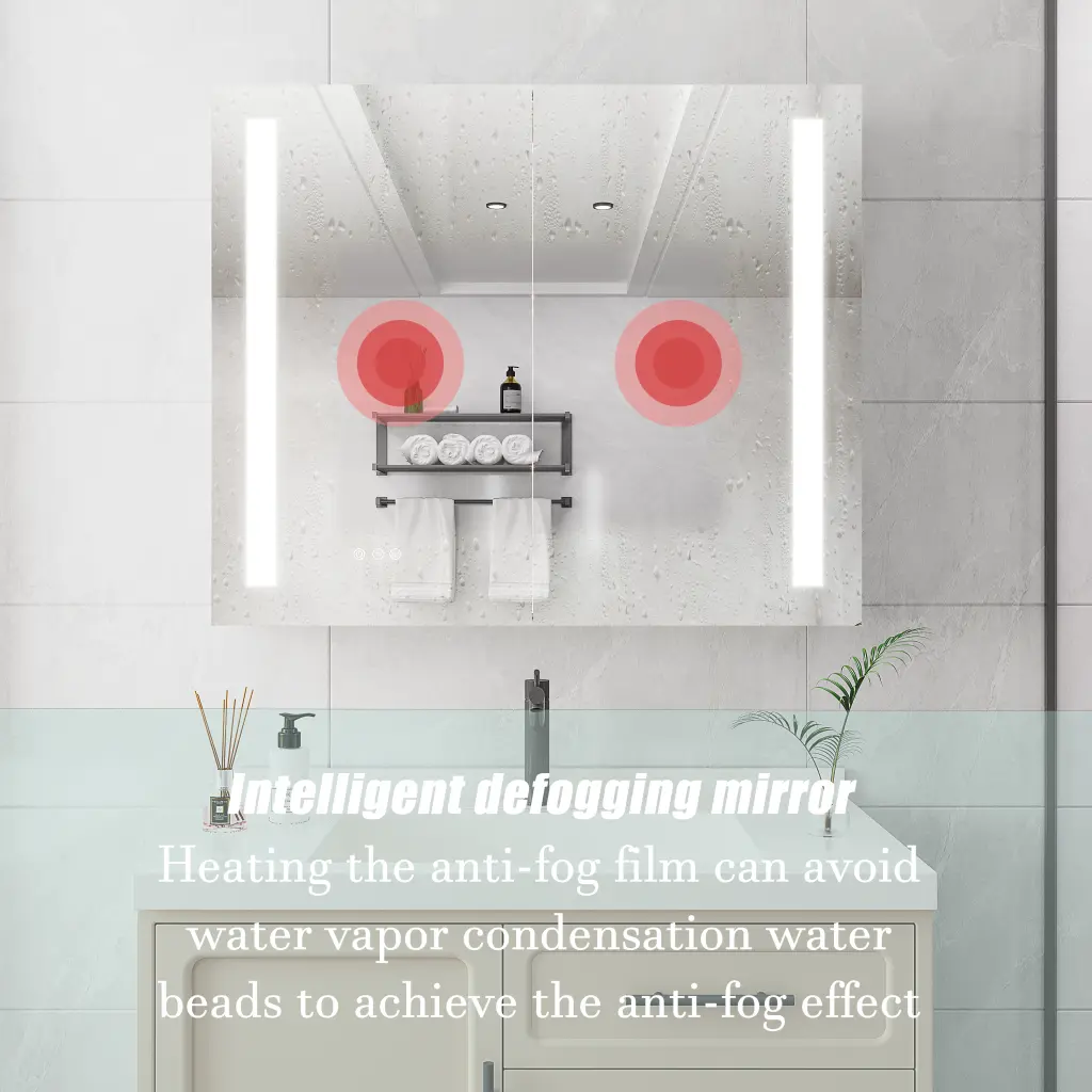 36 X 30 Inch LED Medicine Cabinet Anti-Fog Vanity Mirror and Dimmable Lights rnb