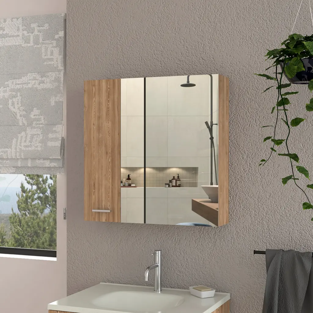 Kenya Double Door Medicine Cabinet Mirror and Four Interior Shelves fm furniture