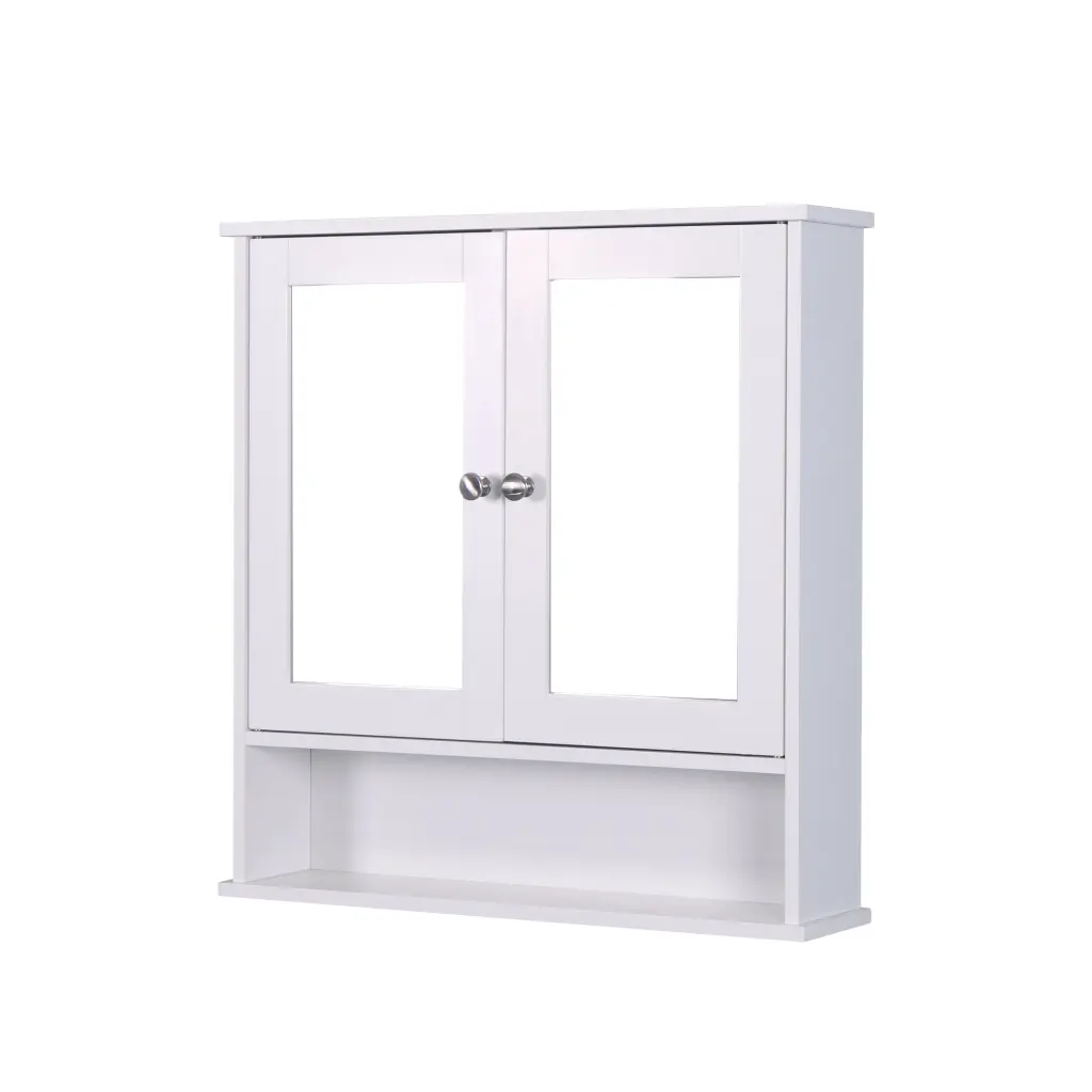 Wall Mounted Bathroom Cabinet 2 Mirror Doors and Customizable Shelf newmark