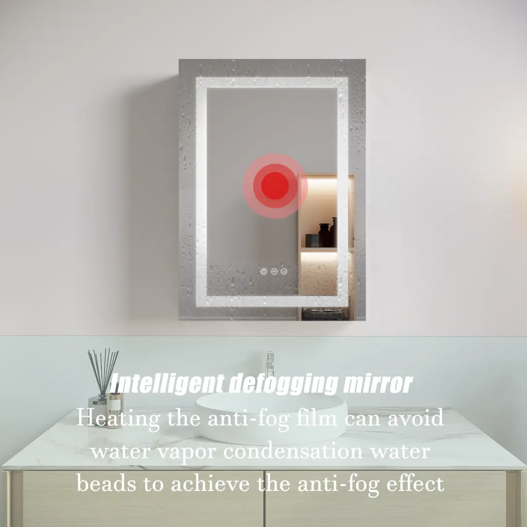 26X20 Inch Bathroom Medicine Cabinet LED Mirror Anti Fog Waterproof rnb