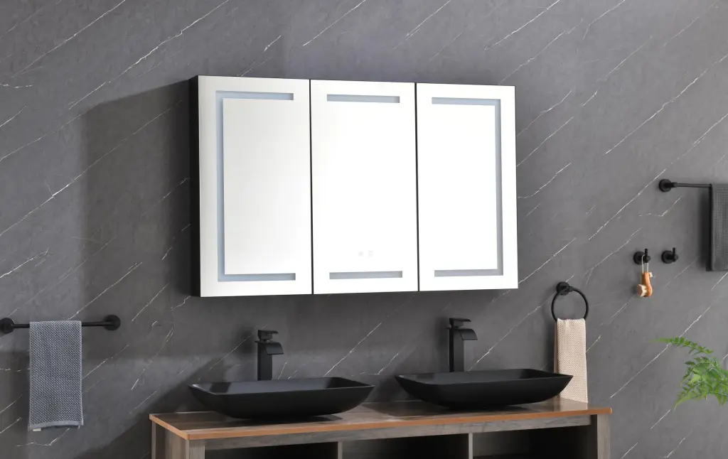 48x30 Inch LED Mirror Lighted Medicine Cabinet Lights rnb