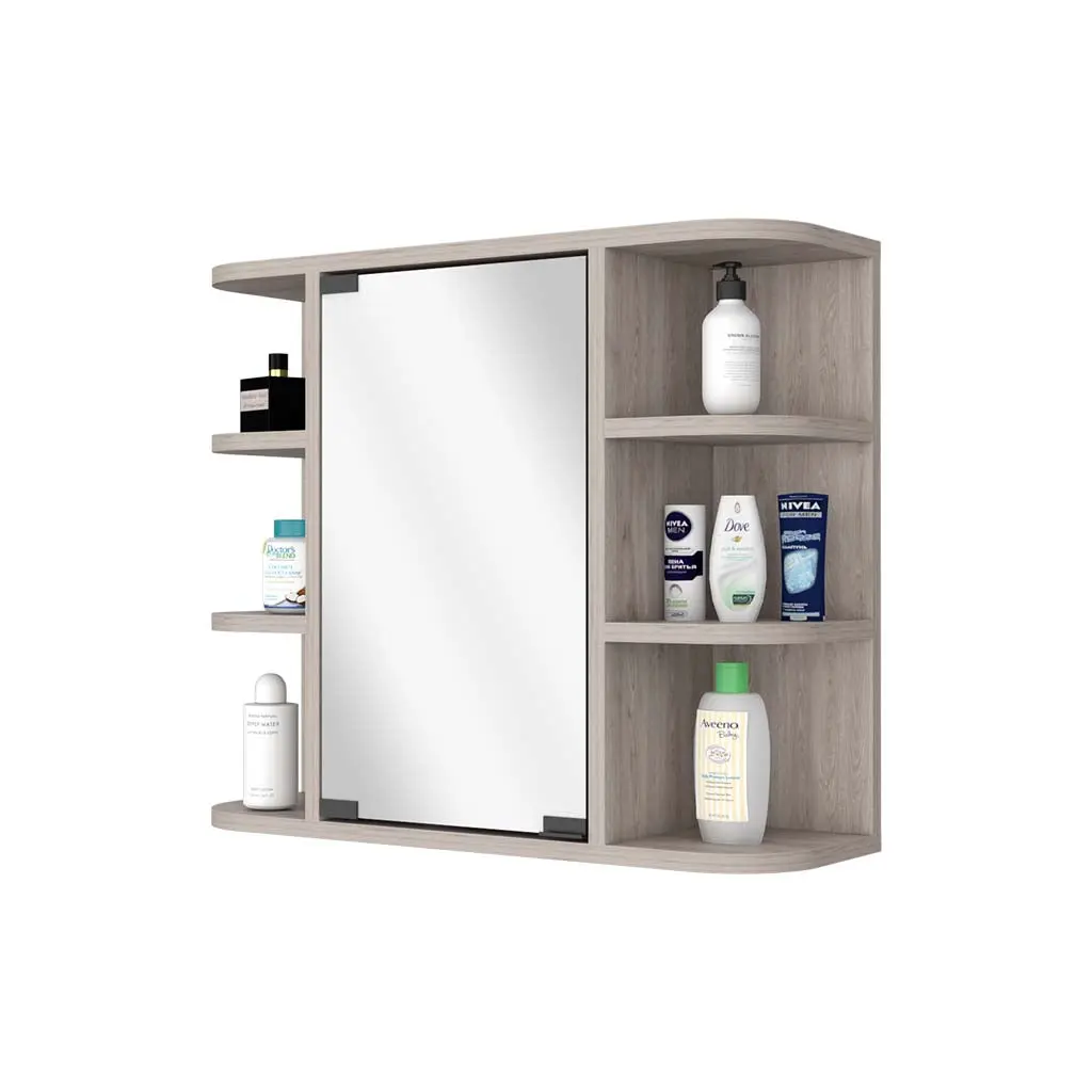Valdez Medicine Cabinet Six Shelves Mirror Cabinet White Mdf rta muebles colombia